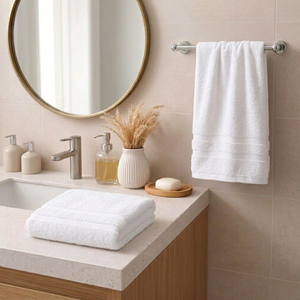 Set 2 Toallas Soft Twist Mashini Blanco 600 g/m² 2 Tamaños