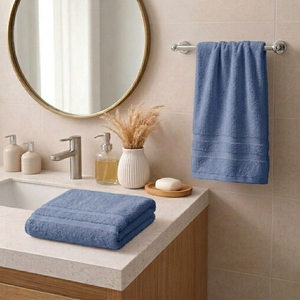 Set 2 Toallas Soft Twist Mashini Azul 600 g/m² 2 Tamaños