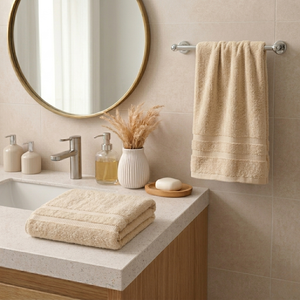 Set 2 Toallas Soft Twist Mashini Arena 600 g/m² 2 Tamaños