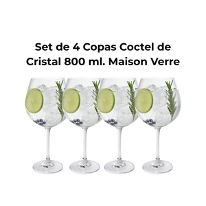 Set de 4 Copas Cóctel Cristal 800 ml Maison Verre