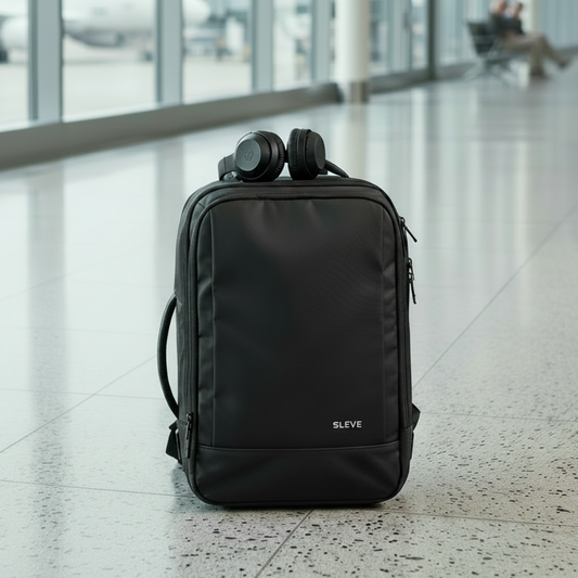 Combo Mochila Viaje Cabina 30L Negro Sleeve + Audífonos One Black