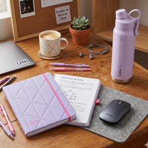 Combo Cuaderno Top Puffa + Mouse UGREEN + Botella Buffer 700ml