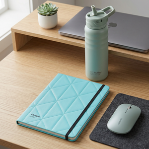 Combo Cuaderno Book Puffa 5MM + Mouse UGREEN Verde + Botella Buffer 700ml
