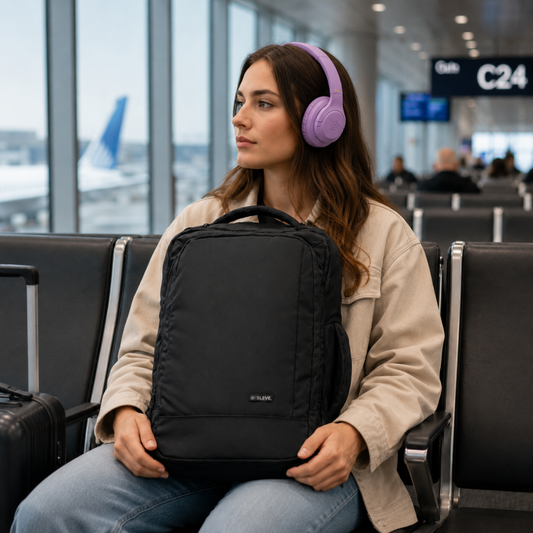 Combo Mochila Viaje Cabina 30L Sleve + Audífonos Pulse ANC Violet