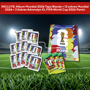 MUNDIAL FUTBOL 2026 - 1 Álbum Tapa Blanda + 13 Sobres Mundial Fifa 2026 + Adrenalyn XL