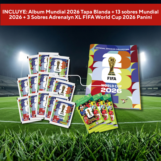 MUNDIAL FUTBOL 2026 - 1 Álbum Tapa Blanda + 13 Sobres Mundial Fifa 2026 + Adrenalyn XL