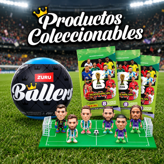 Combo Mundial 1 Figura FIFA Ballers ZURU Sorpresa + 3 Sobres Adrenalyn XL FIFA World Cup 2026