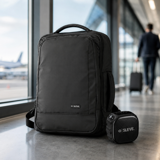 Combo Mochila de Viaje Resistente al Agua Sleve 30L + Parlante Boom Mini Black