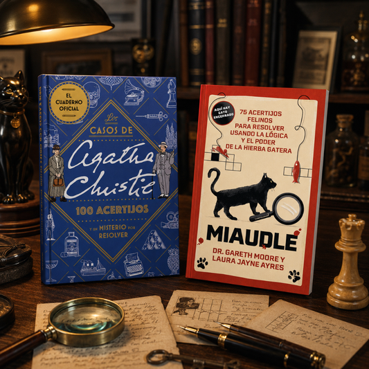 2 Libros De Acertijos y Misterios: 1 Agatha Christie + 1 Miaudle