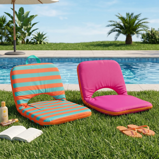 Combo 2 Sillas Reclinables Repelentes al Agua 1 Rayas + 1 Fucsia