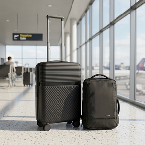 Combo Mochila Viral 30L Negra Sleve + Maleta Cabina Carry On Marksman 20 Pulgadas Negra