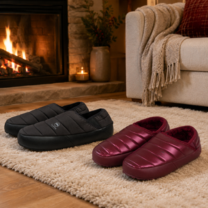 Combo Pantuflas Llaima Polar Burgundy + Sherpa Negro