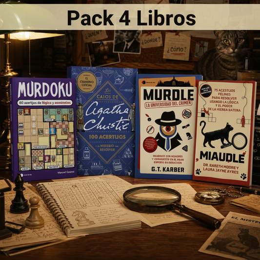 Pack 4 Libros de acertijos: Murdoku, Miaudle, Murdle + Agatha Christie