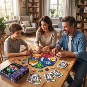 Combo Puzzle FIFA 2026 Mascotas + Pack 50 Sobres Panini Mundial de Futbol 2026