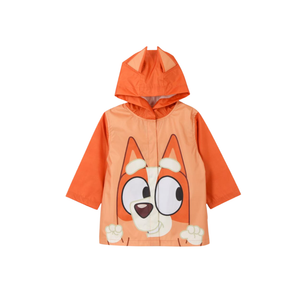 Combo Bluey: Impermeable Infantil Naranjo Bingo + Gorro Toddler con Orejas