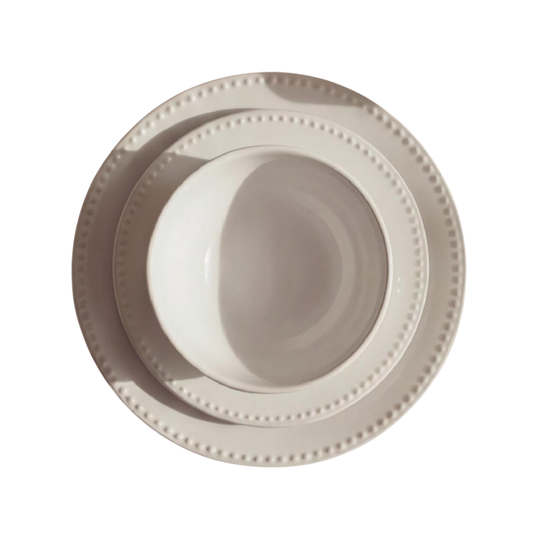 Set Vajilla 18 Piezas Blanco Natural Lugano