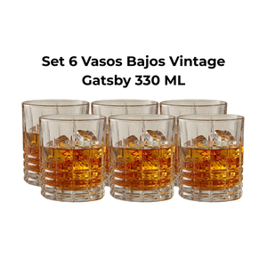 Set 6 Vasos Bajos Vintage Gatsby 330 ml FTA