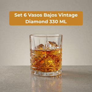 Set 6 Vasos Bajos Vintage Gatsby 330 ml FTA