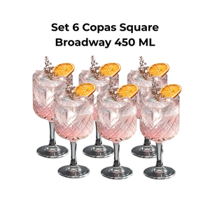 Set 6 Copas Square Broadway 450 ml Lugano