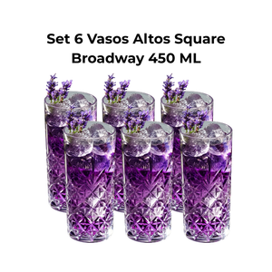 Set 6 Vasos Altos Square Broadway 450 ml Lugano