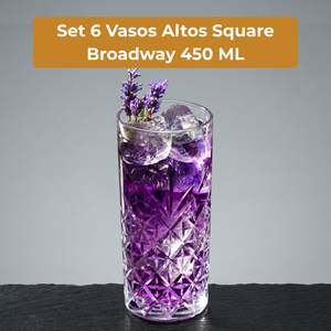 Set 6 Vasos Altos Square Broadway 450 ml Lugano