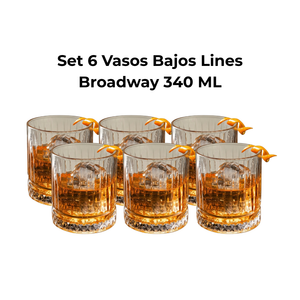 Set 6 Vasos Bajos Lines Broadway 340 ml Lugano
