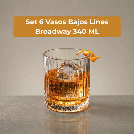 Set 6 Vasos Bajos Lines Broadway 340 ml Lugano