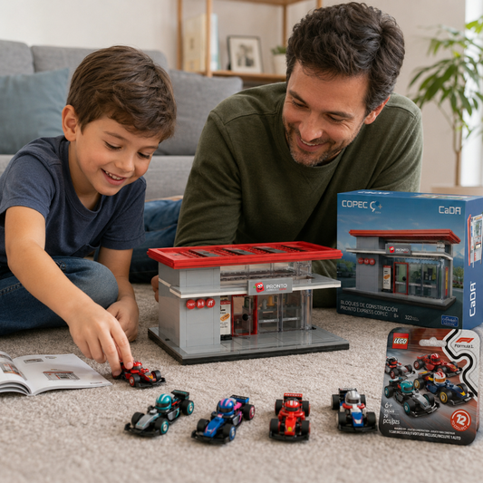 Combo 1 Set de Bloques Pronto Copec Express 322 Piezas + 1 LEGO Autos F1 Coleccionables Sorpresa