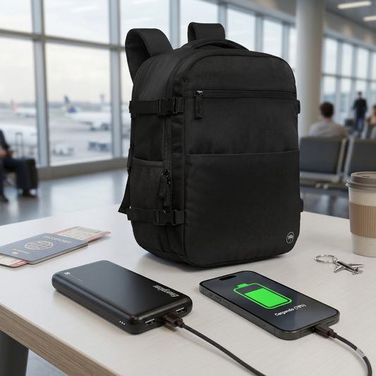 Combo Mochila Viaje Viral Expandible Llaima Montana 36L + Powerbank Energizer 10.000 mAh
