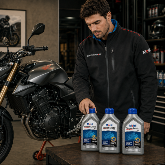 Combo 3 Aceites Moto Mobil 4T 20W-50 1L + Chaqueta Softshell WRC Rally Mobil