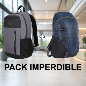 Combo Mochilas Llaima 22L Azul + Saxoline Laptop 26L Gris