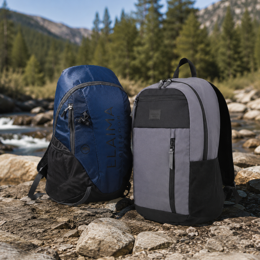 Combo Mochilas Llaima 22L Azul + Saxoline Laptop 26L Gris