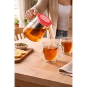 Tetera de Borosilicato con Filtro 850 ml Salmón Kitchenware