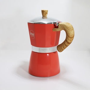 Cafetera Italiana de Aluminio 6 Tazas 300 ml Salmón Kitchenware