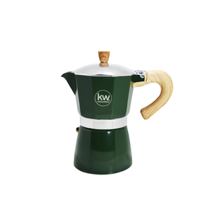 Cafetera Italiana de Aluminio 6 Tazas 300 ml Verde Kitchenware