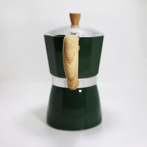 Cafetera Italiana de Aluminio 6 Tazas 300 ml Verde Kitchenware