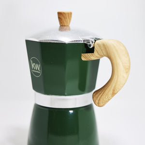 Cafetera Italiana de Aluminio 6 Tazas 300 ml Verde Kitchenware