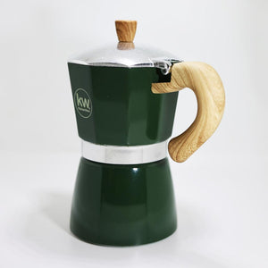 Cafetera Italiana de Aluminio 6 Tazas 300 ml Verde Kitchenware