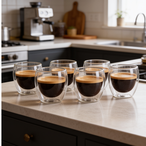 6 Tazas Doble Pared 80 ml Bali Lugano