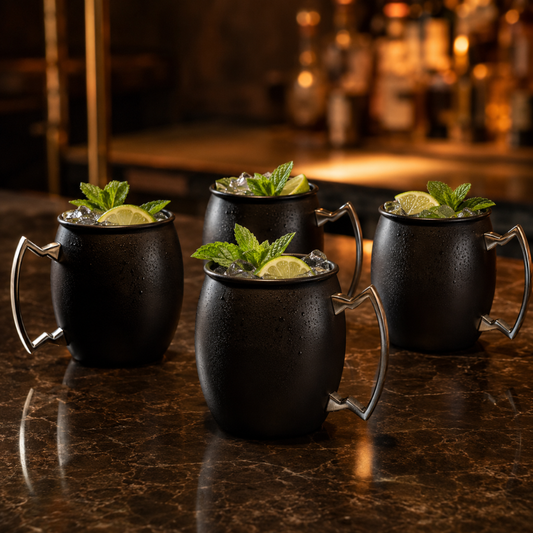 Combo 4 Jarras Moscow Mule Negro Mate 500 ml Lugano