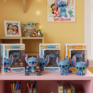 Combo 3 Funko Pop Stitch In Cuffs, Monster y Seated