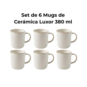 Set de 6 Mugs de Cerámica Luxor 380 ml Decoexpress