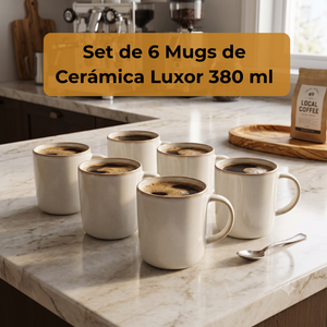 Set de 6 Mugs de Cerámica Luxor 380 ml Decoexpress