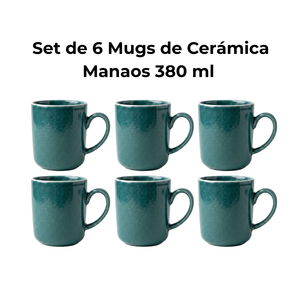 Set de 6 Mugs de Cerámica Manaos 380 ml Decoexpress