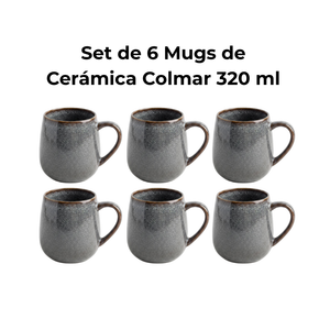 Set de 6 Mugs de Cerámica Colmar 320 ml Decoexpress