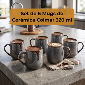 Set de 6 Mugs de Cerámica Colmar 320 ml Decoexpress