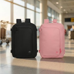 Combo 2 Mochilas de Viaje Viral Llaima Dakota Expandibles 32L Negro + Rosado Repelentes al Agua