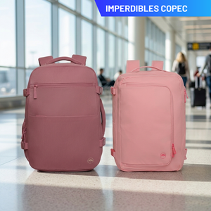 Combo 2 Mochilas de Viaje Viral Llaima Expandibles: Montana 36L Palo Rosa + Dakota 32L Rosado.