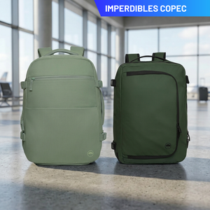 Combo 2 Mochilas de Viaje Llaima Expandibles: Montana 36L Sage Green + Dakota 32L Verde Oscuro.