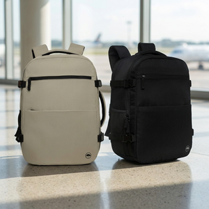 Combo 2 Mochilas de Viaje Viral Llaima Montana Expandibles 36L Beige + Negro. Repelentes al Agua